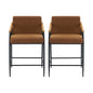 Mid Century Modern Counter Stool Set With Iron Frame