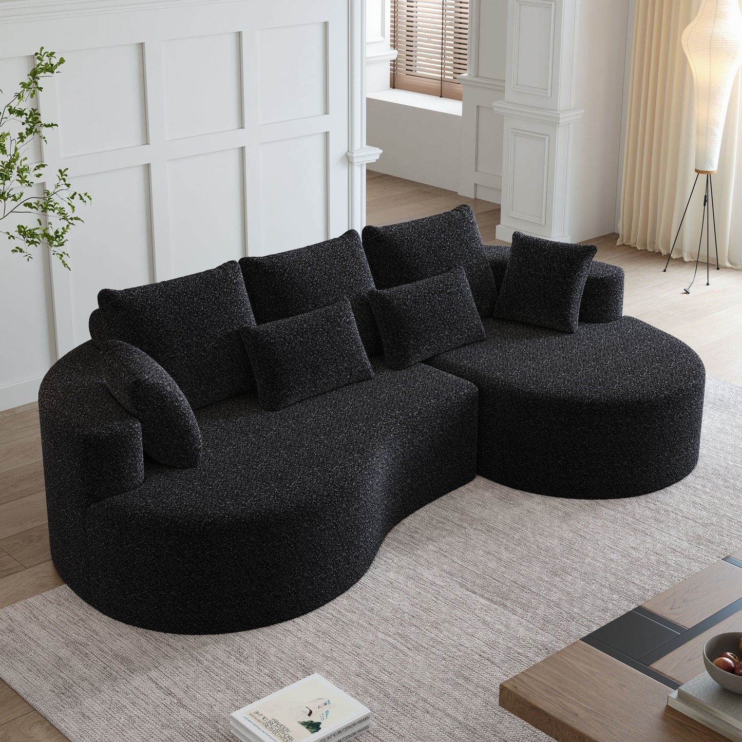 Curved Oversized Sectional Sofa With Extra Deep Seat