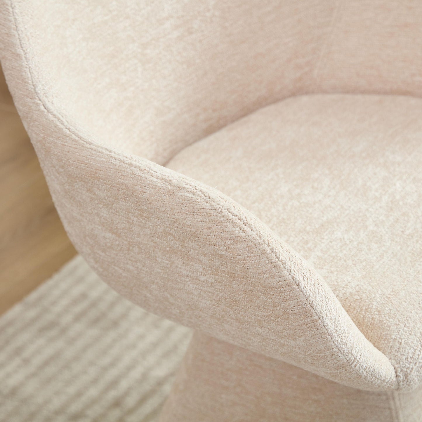 180° Rotating Accent Chair For Living Room - Beige