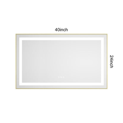 40 x 24 Inch LED Bathroom Mirror With Front And Backlight
