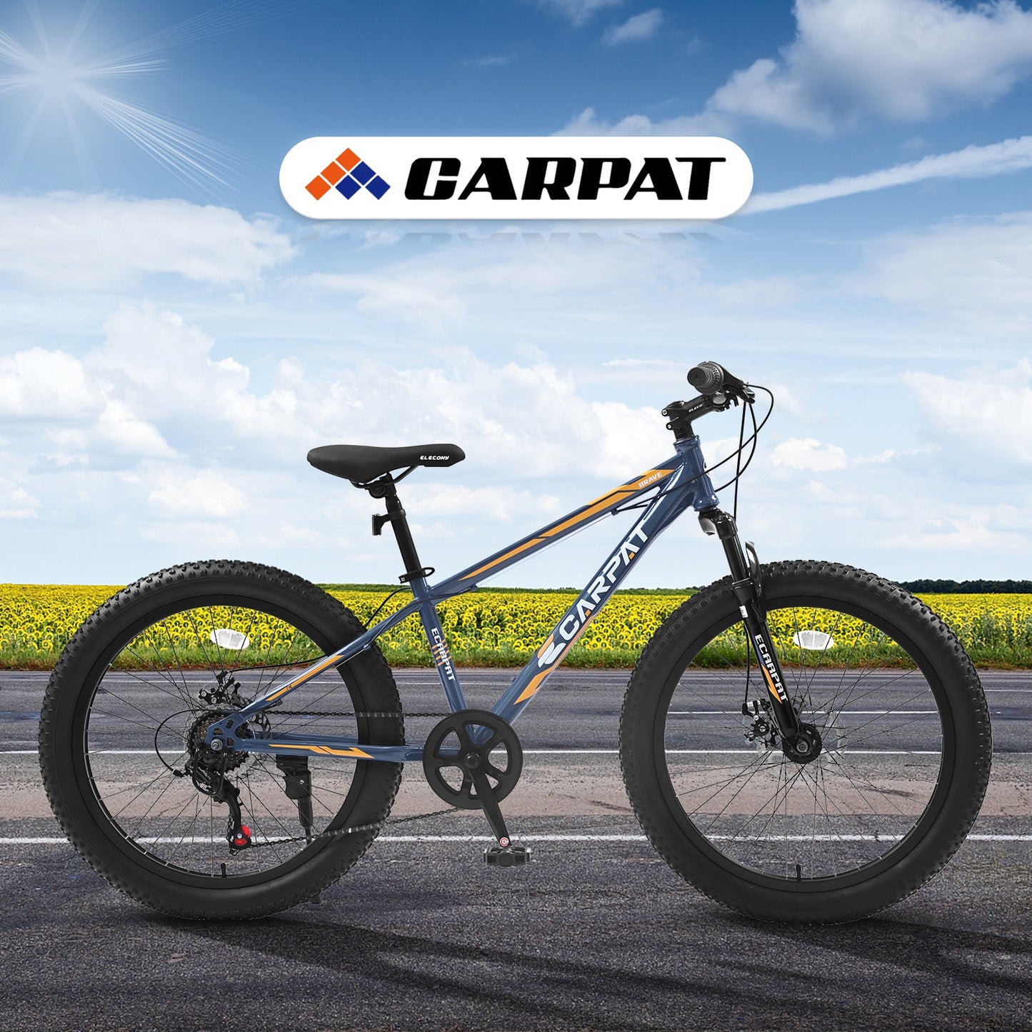 Elecony 24 Inch Fat Tire Mountain Bike