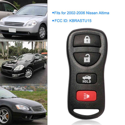 2 Keyless Entry Car Key Remote Key Fob Case Button Pad Replacement for 2002-2006 Nissan Altima KBRASTU15