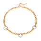 18K gold chain with ring design simple personality necklace