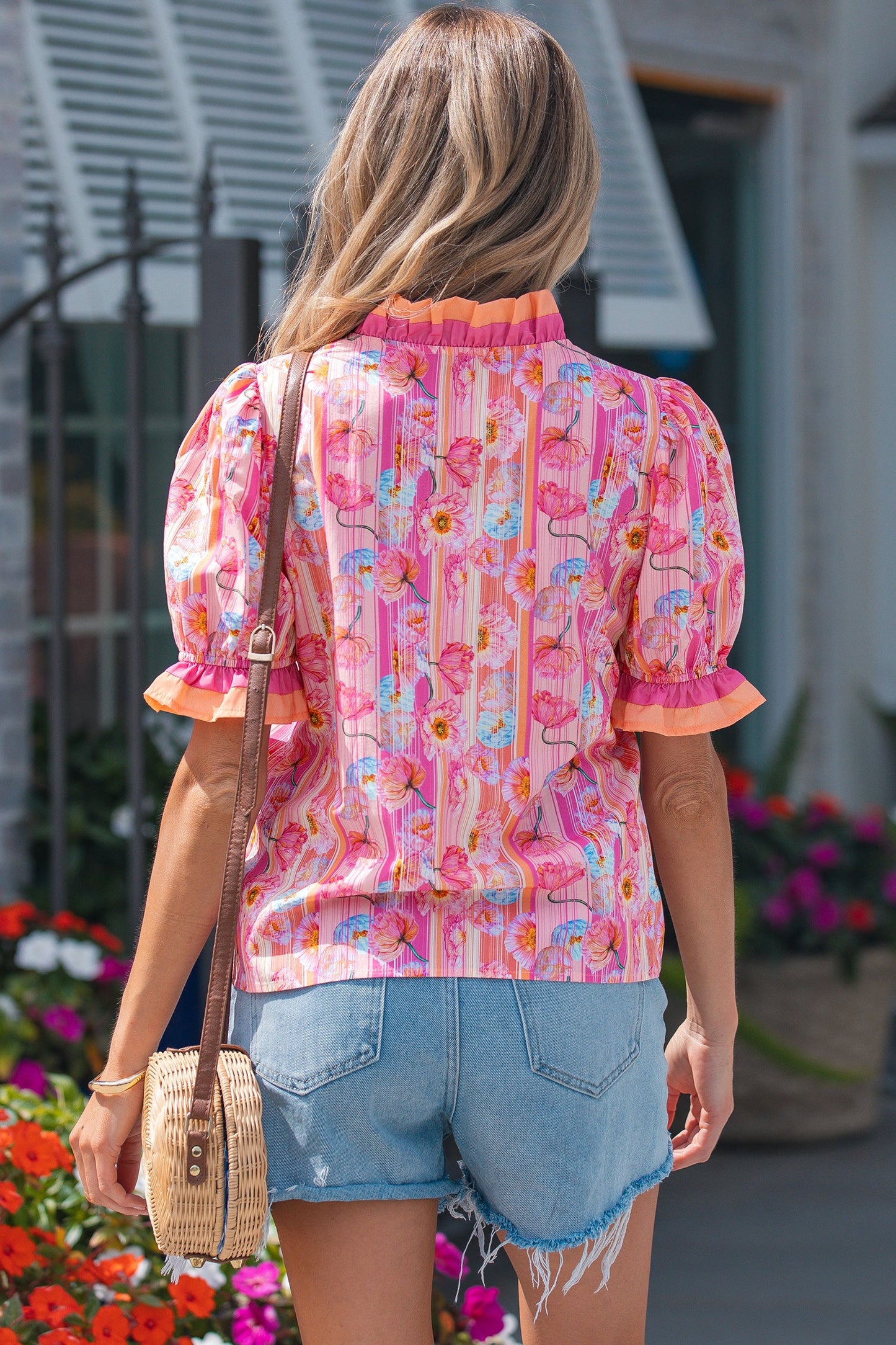 Danna Trim Short Sleeve Blouse