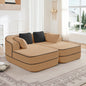 77.2" Teddy Fabric No Assembly Sofa in Camel