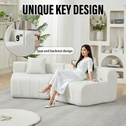 Modular Sectional Sofa With 2 Pillows, Symmetrical Design