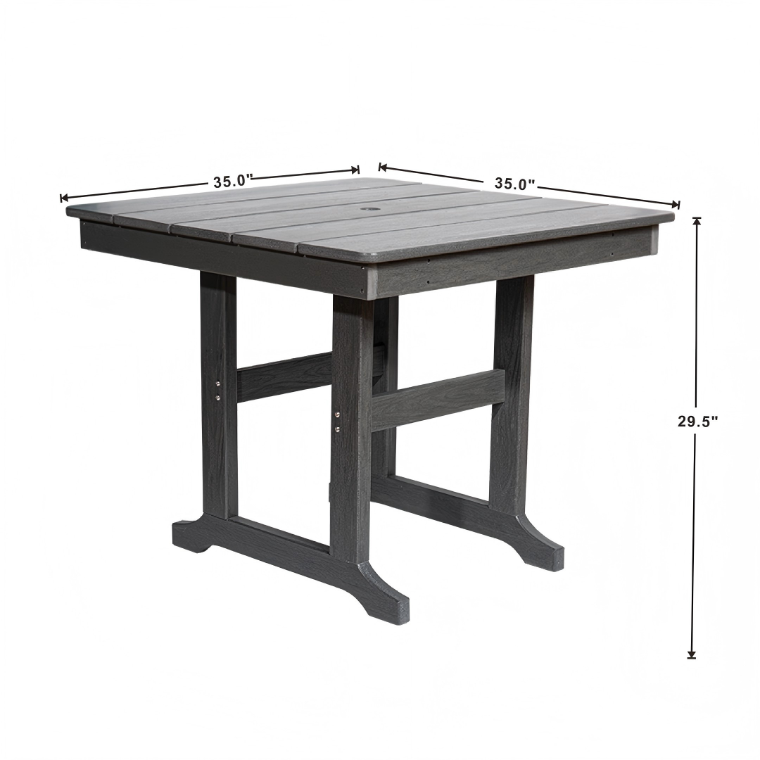 HDPE Outdoor Patio Dining Set with Table and 4 Chairs