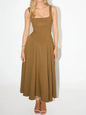 Square Neck Sleeveless Midi Dress