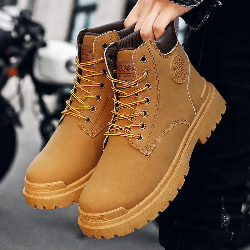 Mens Versatile High-top Thick-soled Work Boots