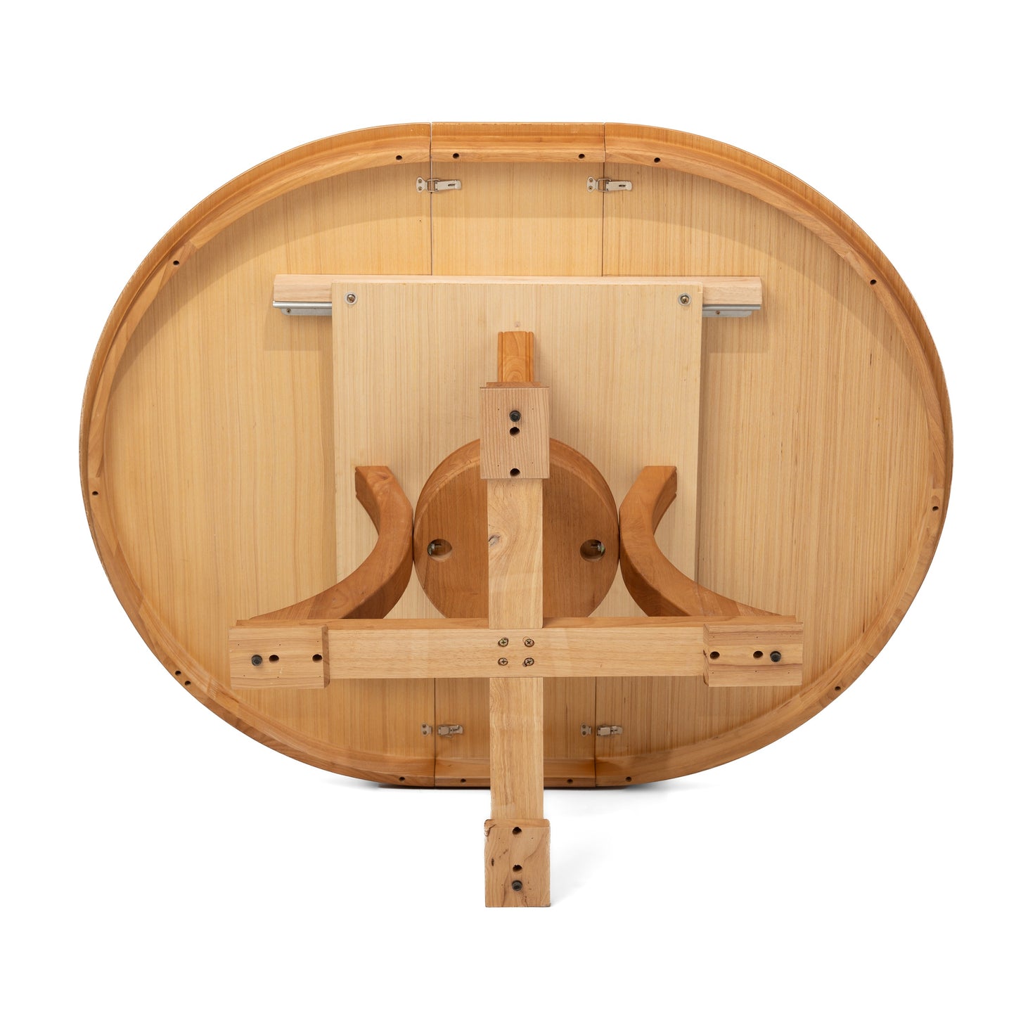 Extendable Round Rubber Wood Dining Table
