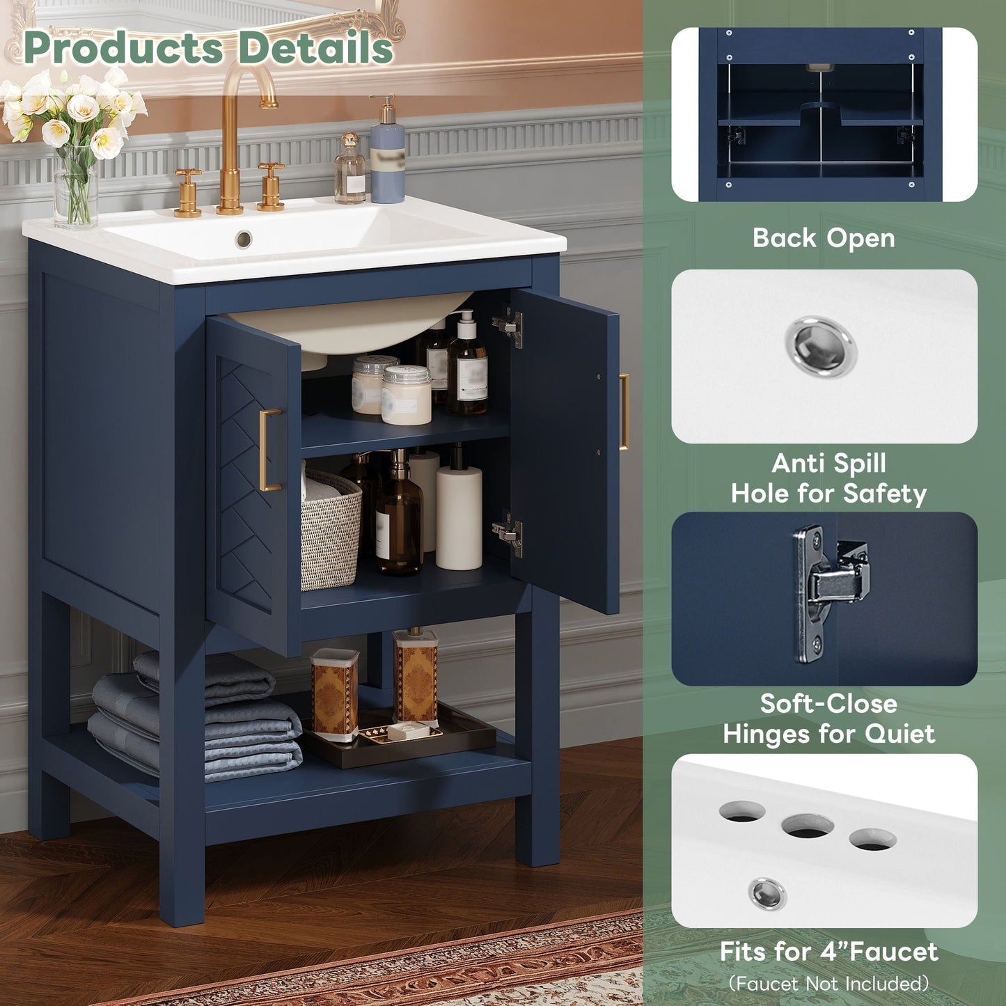 Modern Bathroom Vanity With Elegant Twill Design