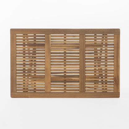 Blissique Outdoor Foldable Wood Dining Table With Slat Design