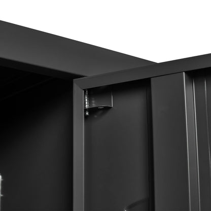 Storage Locker Cabinet With Locks For Employees, Home Gym Office School Garage - Black