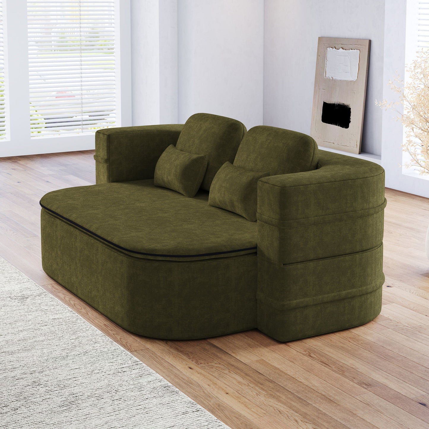 2 In 1 Foldable Sofa Bed With Multi Functional Blanket, Floor Lounge Sofa