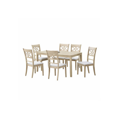 Ferris - 7 Piece Dining Set With Cross Back Chairs And Rectangular Table - Antique White