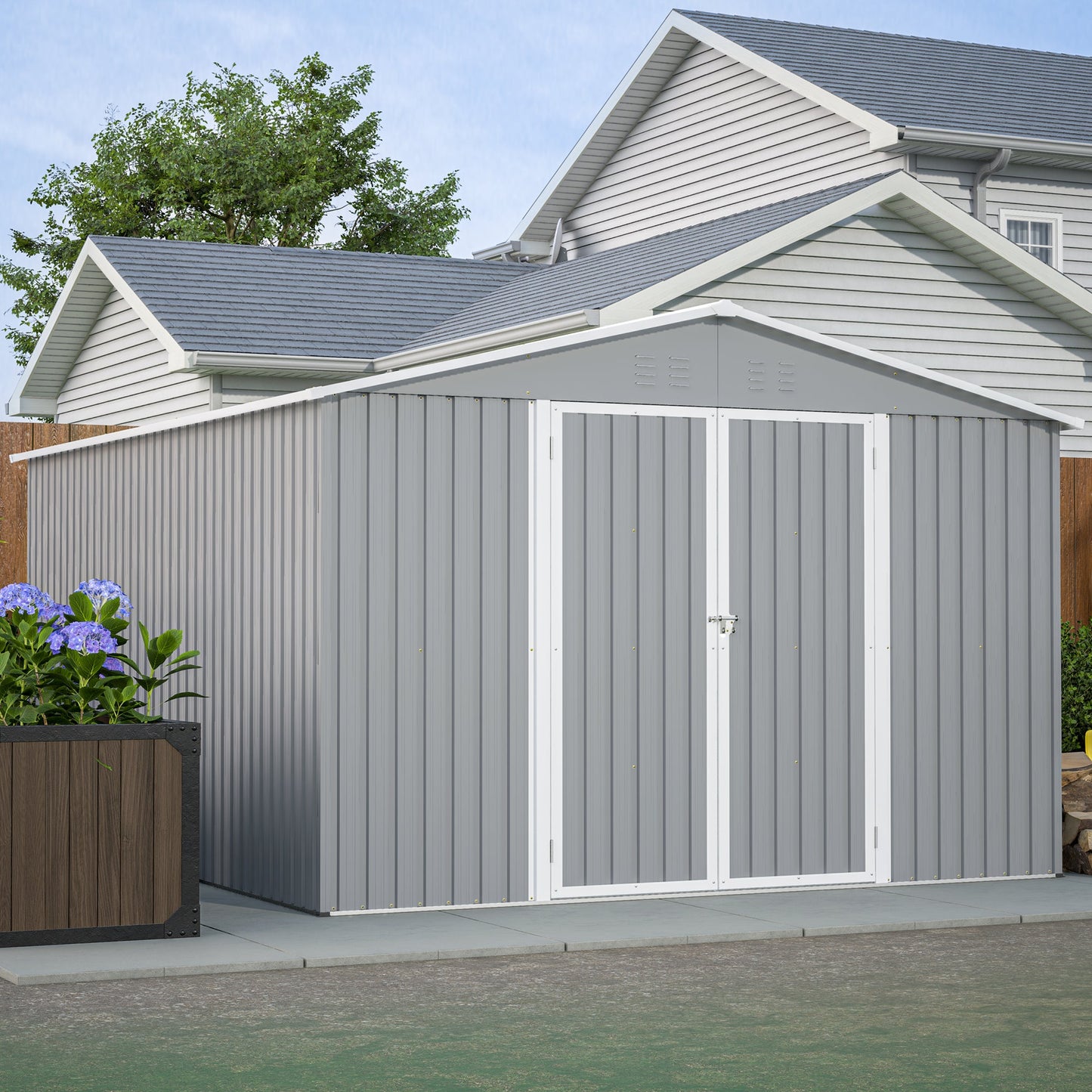 10 x 12 ft. Outdoor Storage Shed with Floor Frame Kit