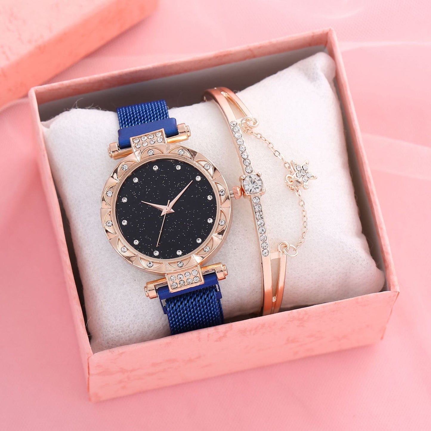 Magnetic Strap Set Womens Quartz Wristwatch
