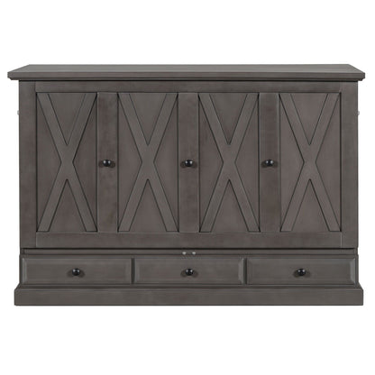 Murphy Bed Chest Cube Cabinet With Charging Station And Large Storage Drawer