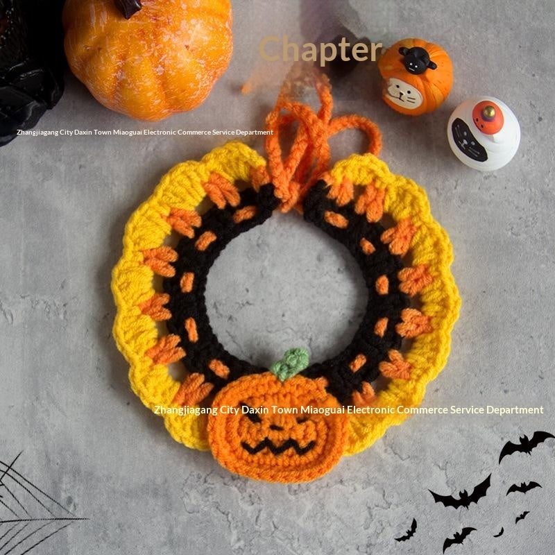 Hand-knitted Halloween Scarf For Cats And Dogs