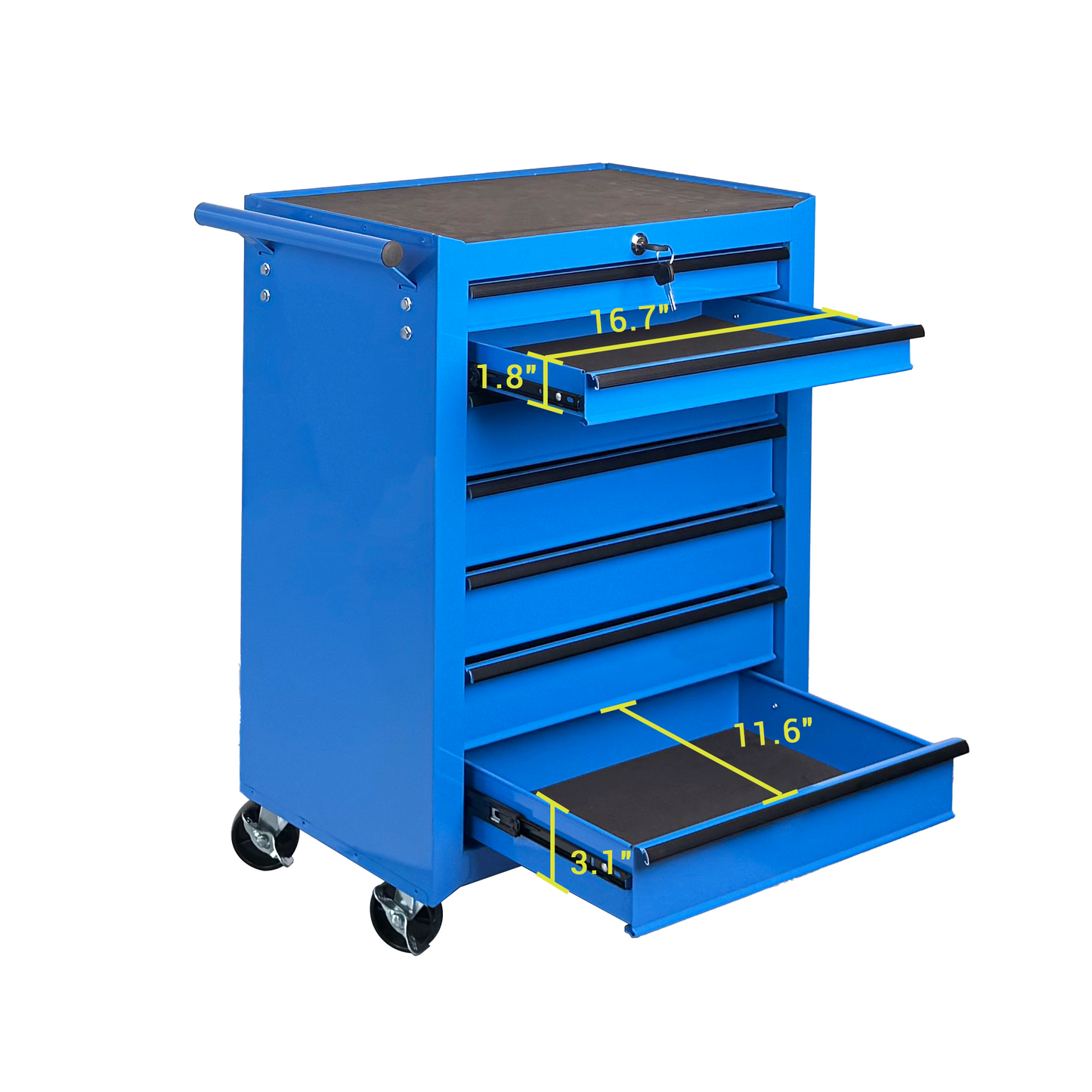 Rolling Metal Tool Chest with 7 Drawers, 20" Steel Cabinet