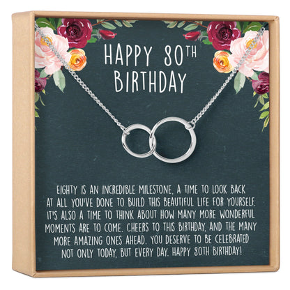 80th Birthday Necklace, Multiple Styles