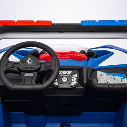 24V Magic Cars Storm Police UTV 2-Seater for Kids with Lights & Sirens for Action-Packed Adventures