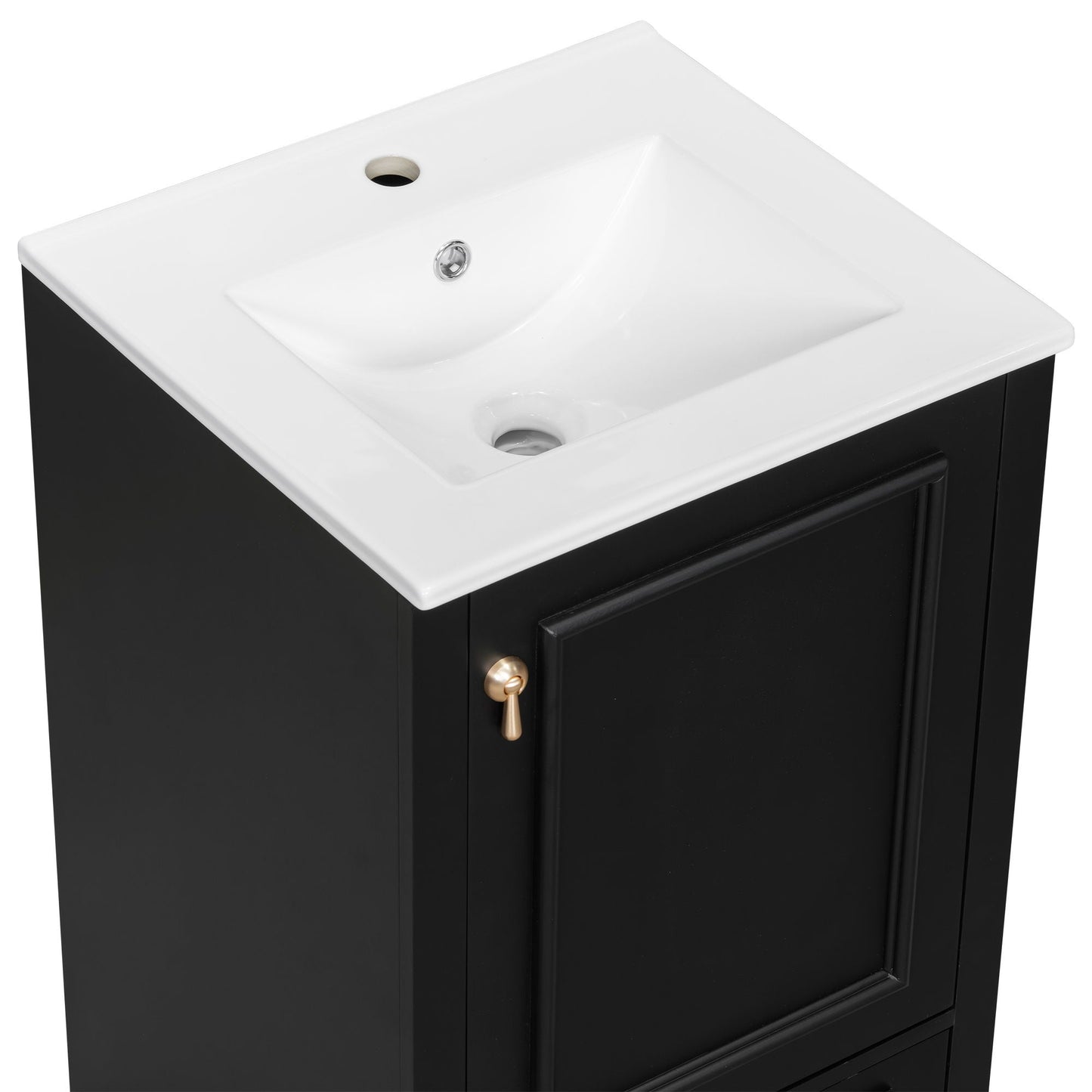 Bathroom Vanity With Sink, Soft Close Door, Adjustable U-Shaped Shelf