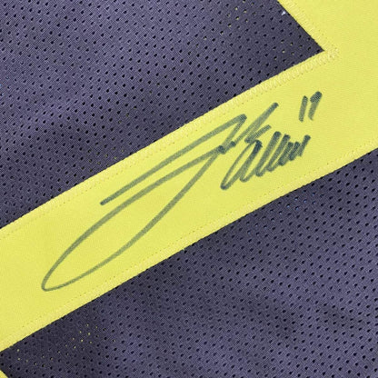 Framed Autographed/Signed Josh Allen 35x39 Wyoming Brown College Football Jersey JSA COA