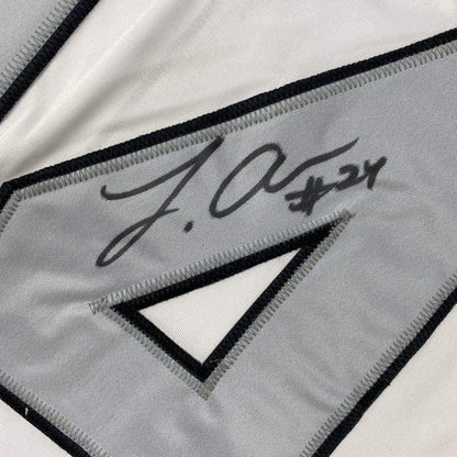 Framed Autographed/Signed Johnathan Abram 35x39 Las Vegas Oakland Color Rush Football Jersey JSA COA