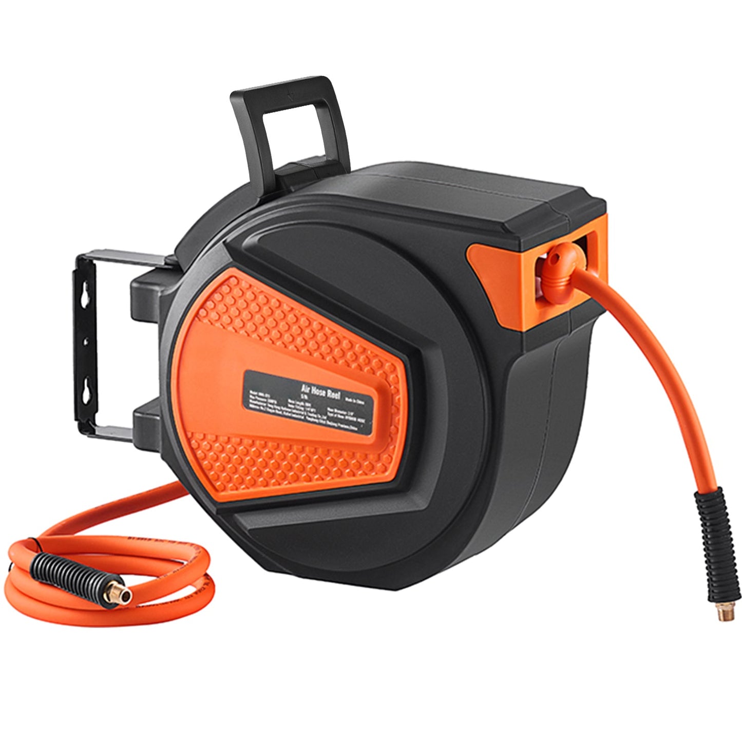 Retractable Air Hose Reel, 3/8 in x 50 ft Hybrid Air Hose