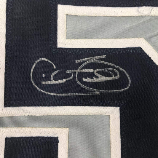 Framed Autographed/Signed Cecil Fielder 35x39 New York Grey Baseball Jersey JSA COA