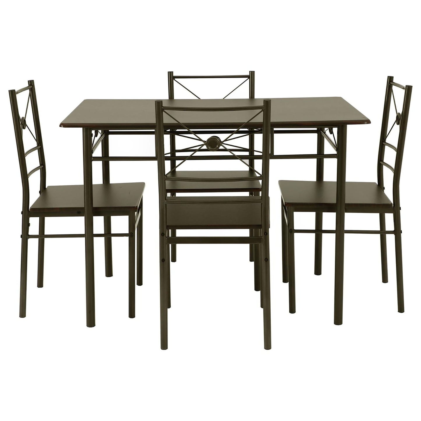 5 Piece Rectangle Dining Set With Tubing Base