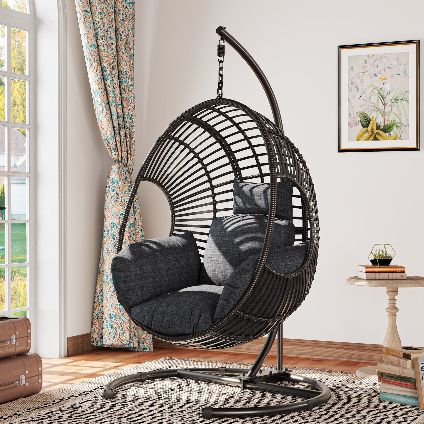 42 Extra Wide U-Base Hanging Egg Chair with Cushion