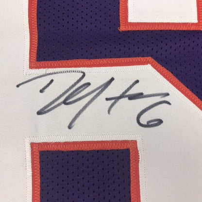 Framed Autographed/Signed DeAndre Hopkins 35x39 Clemson Purple College Football Jersey JSA COA
