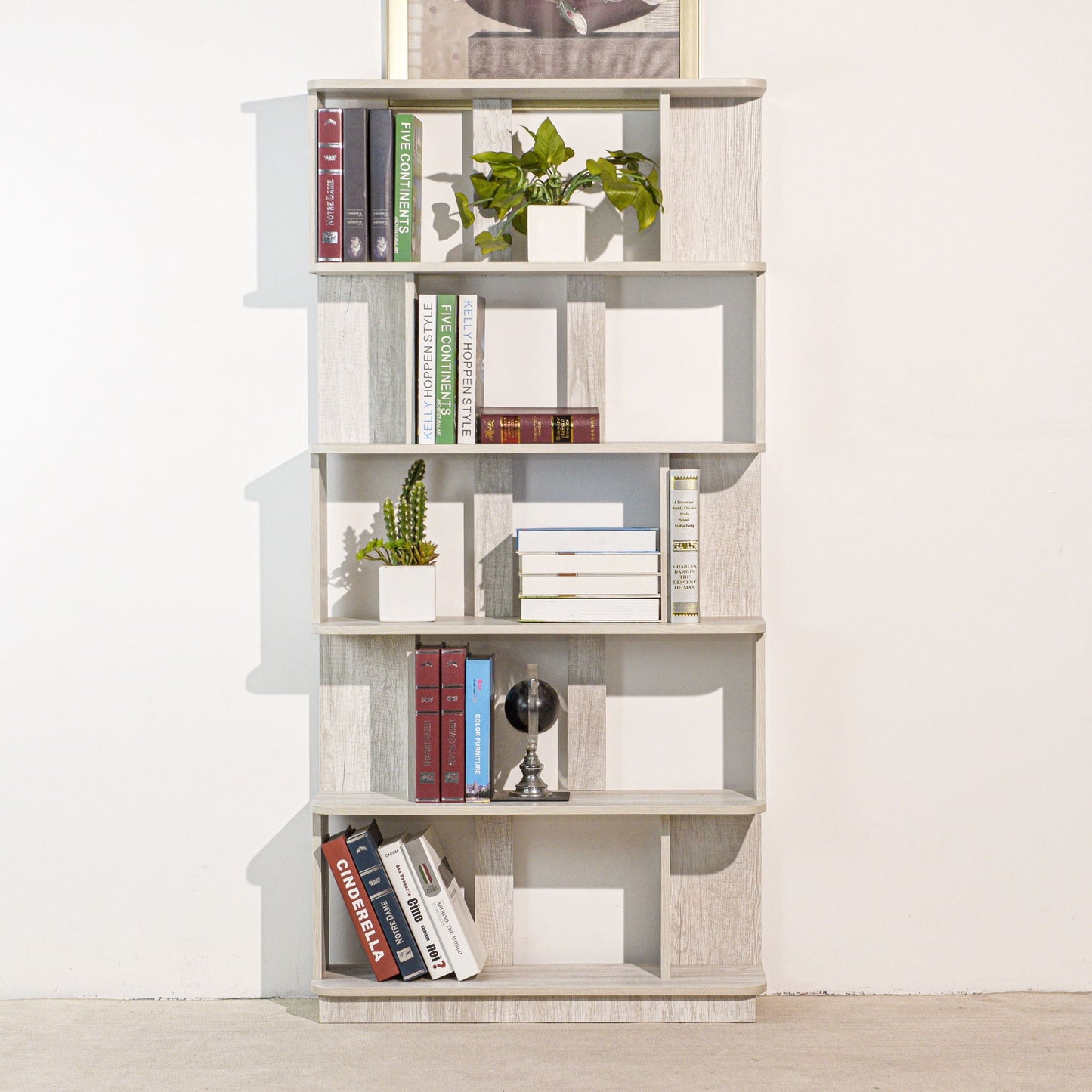 Modern 5 Tier Open Storage Bookcase