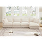 Slipcovered L Shape Sectional Long Sofa Couch - 4 Seater