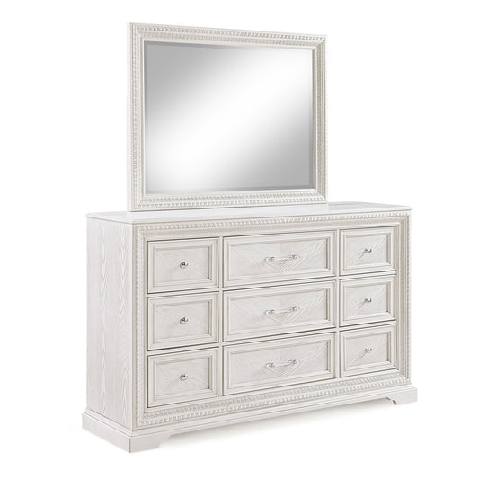 6 Drawer Storage Dresser Antique Wooden Bedroom Furniture - Antique White