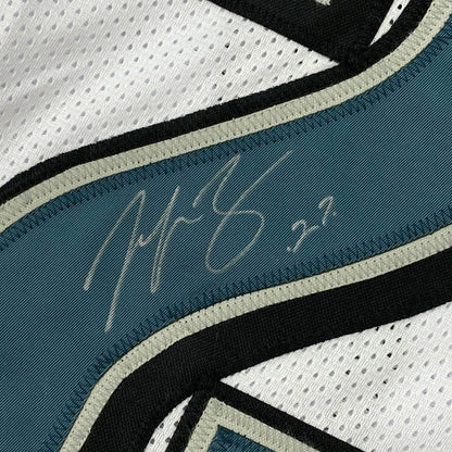 Framed Autographed/Signed Malcolm Jenkins 35x39 Philadelphia White Football Jersey PSA/DNA COA