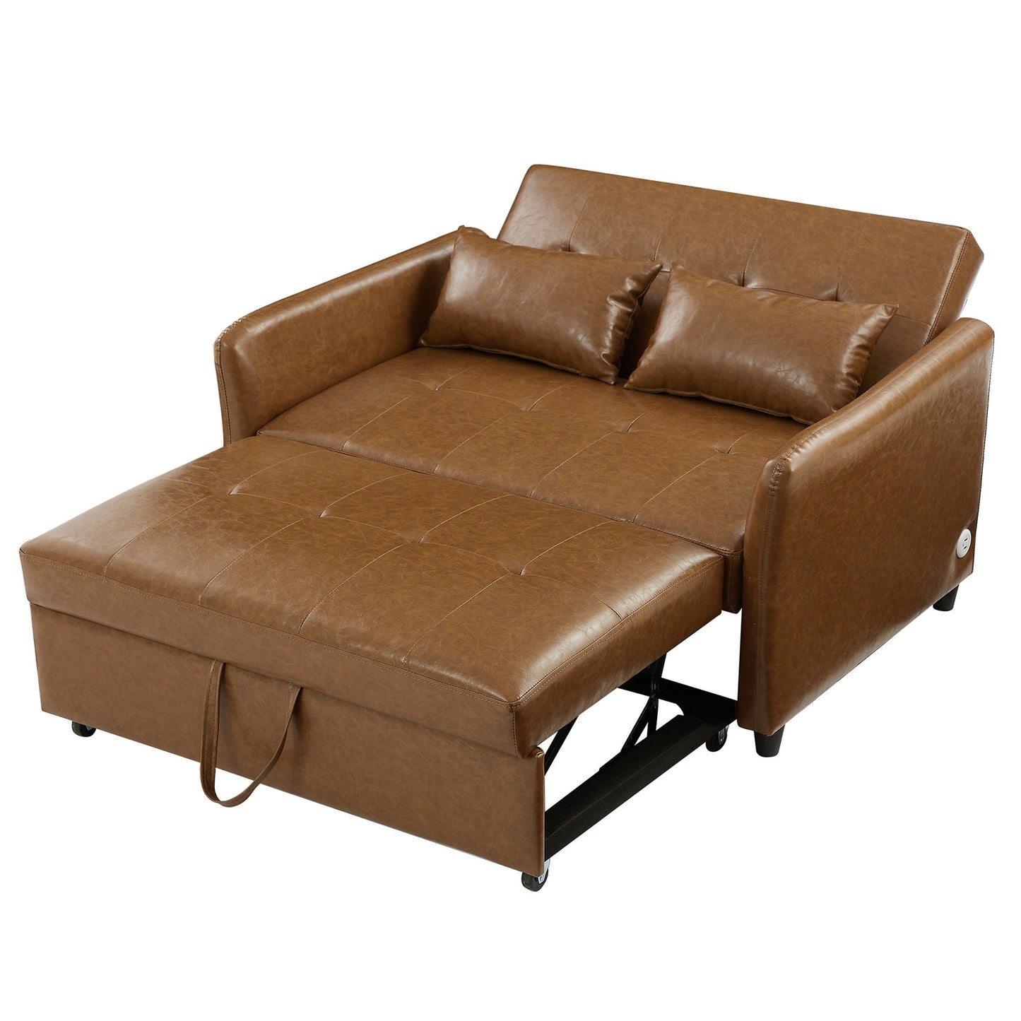 Convertible Sleeper Sofa Bed With 3 USB Ports