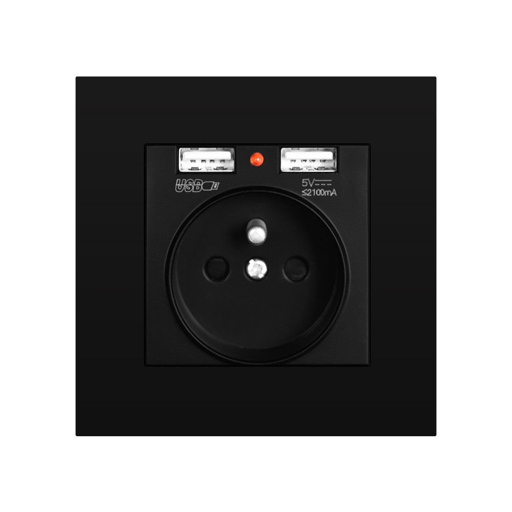 German Type Socket Wall Power Socket With Dual USB