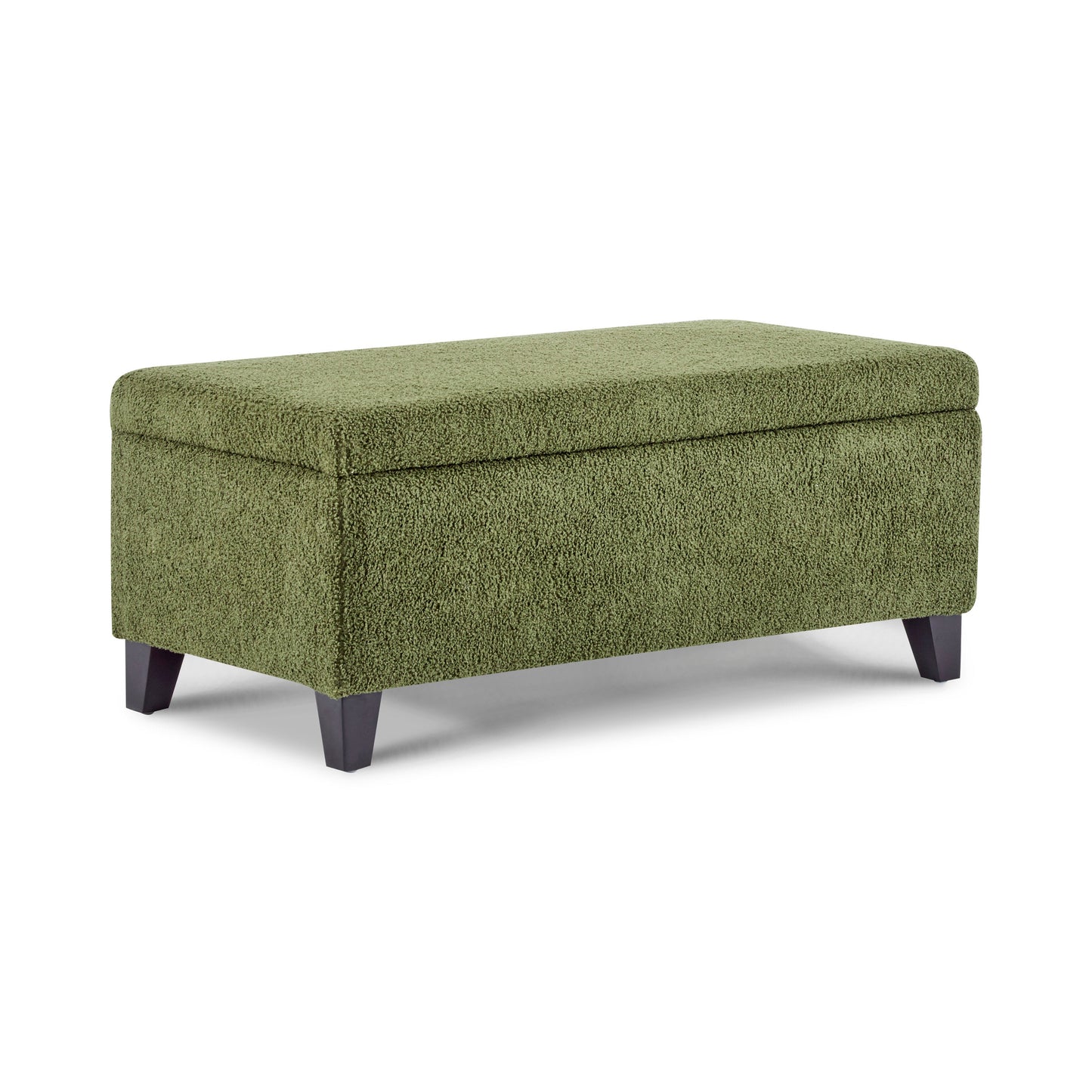 Storage Ottoman with Flip-Top Lid, Easy Assembly, Boucle Fabric & Rubber Wood Legs