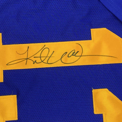 Framed Autographed/Signed Kurt Warner St. Louis 35x39 Blue Football Jersey JSA COA