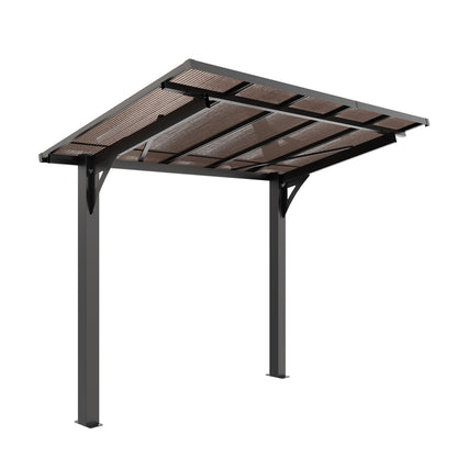 8x5ft Galvanized Steel Carport with Sloped PC Roof