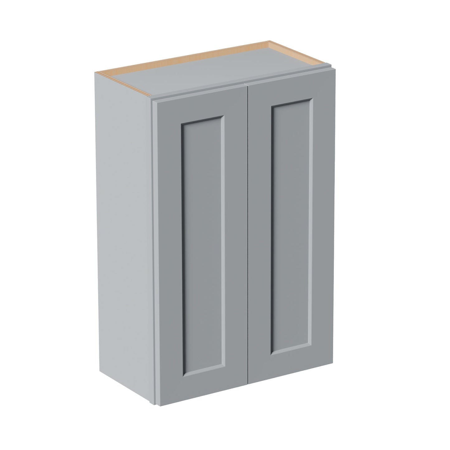 Gray Shaker Solid Wood Wall Cabinet with Soft-Close Doors