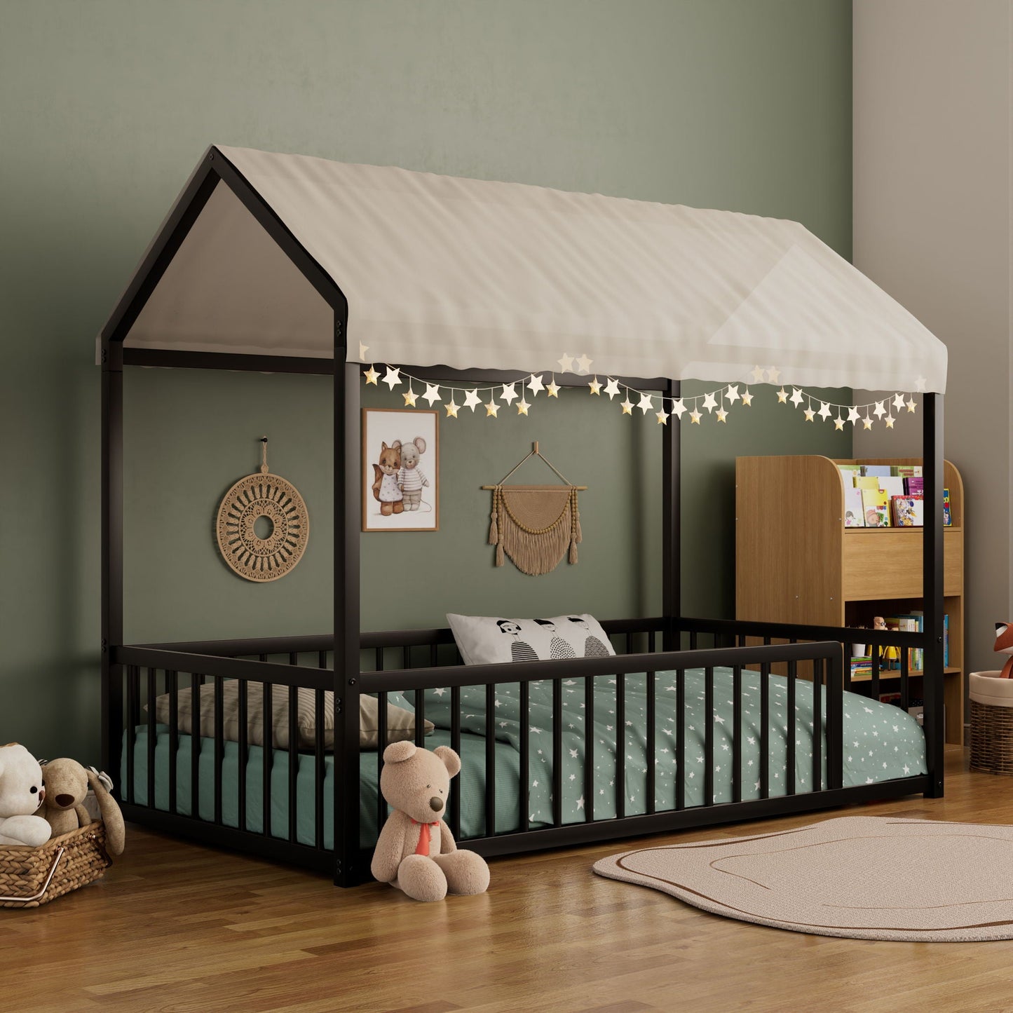 Montessori Floor Bed Frame With House Shape