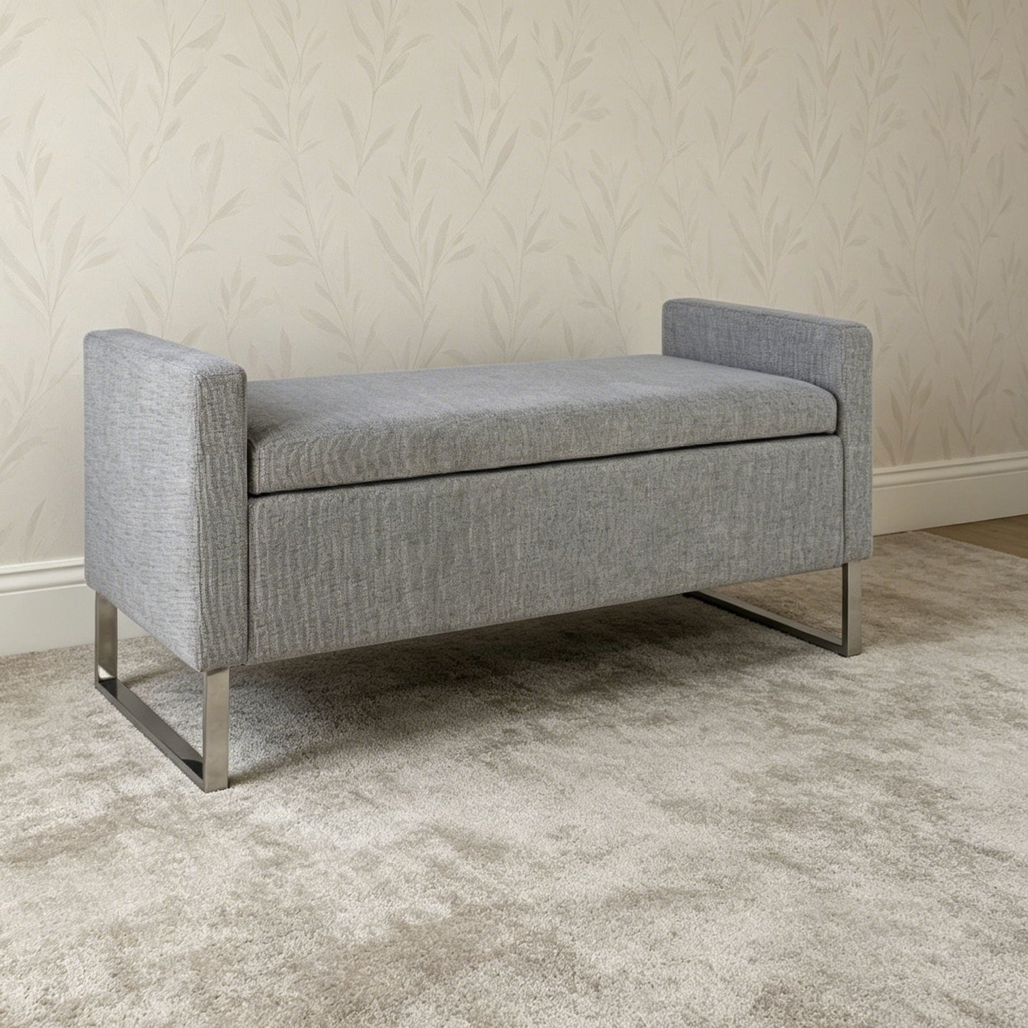 Upholstered Ottoman Bench With Storage - Dark Gray