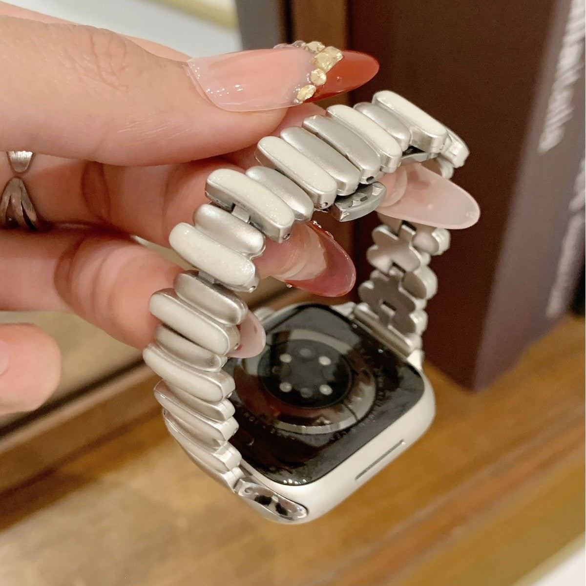 Irregular Fine-glitter Metallic Watch Strap