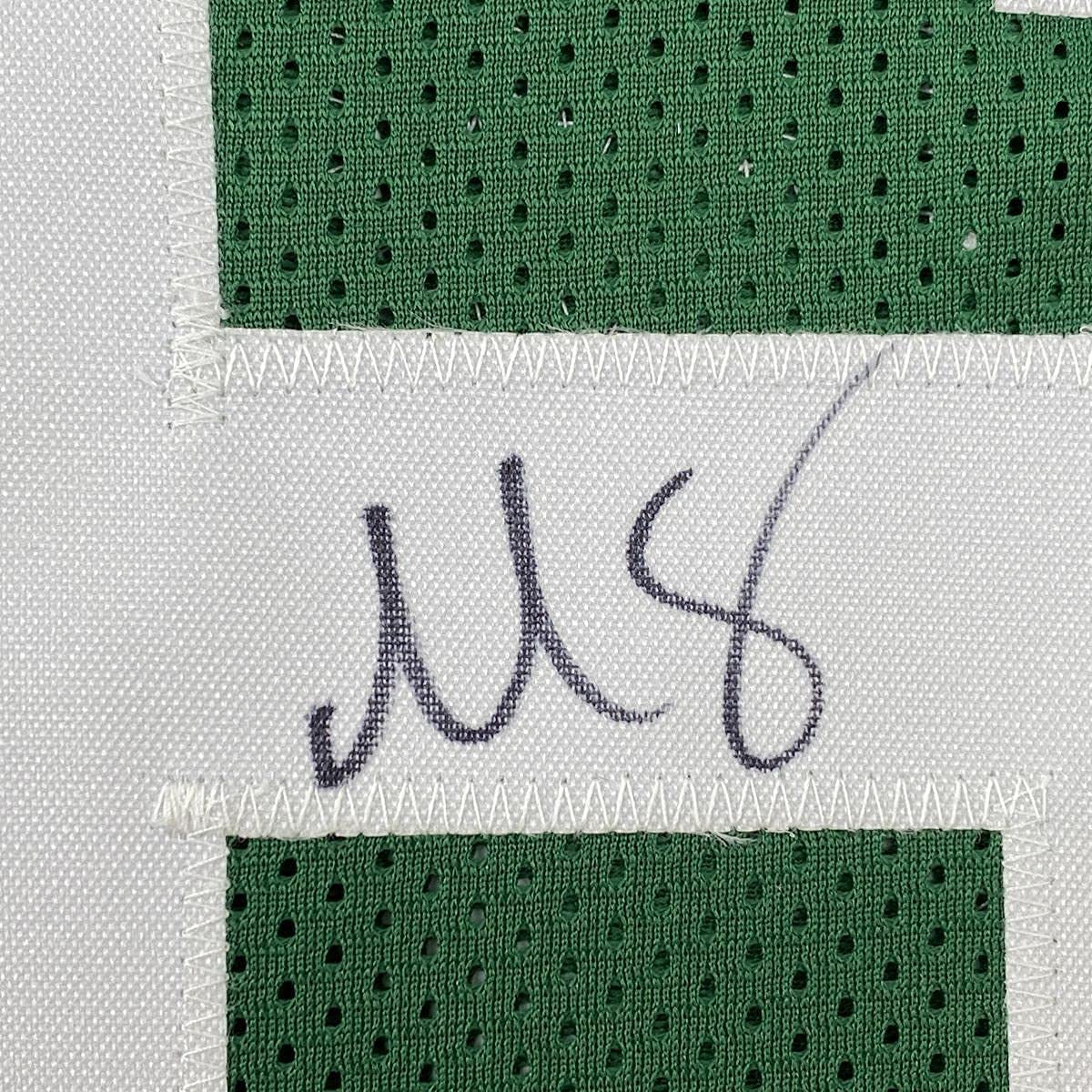 Framed Autographed/Signed Marcus Smart 35x39 Boston Green Basketball Jersey JSA COA