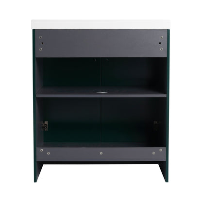 Contemporary Freestanding Bathroom Vanity With Resin Sink & Soft-Close Cabinet Doors