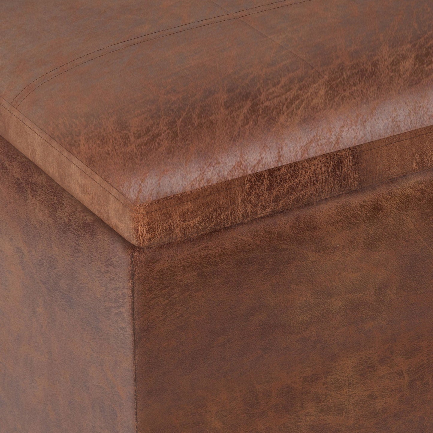 Rockwood - Upholstered Cube Storage Ottoman With Tray